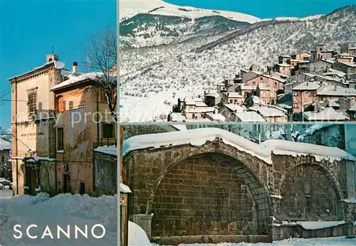 AK / Ansichtskarte Scanno Scorci invernali Chiesa San Rocco Fontana Sarracco Scanno