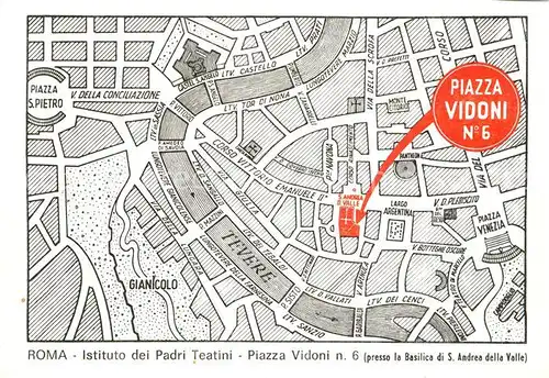 AK / Ansichtskarte Roma_Rom Istituto dei Padri Teatinie Piazza Vidoni Stadtplan Roma_Rom