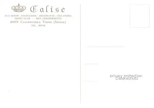 AK / Ansichtskarte Casamicciola_Terme Calise Bar Ristorante Night Club Tea Room Casamicciola_Terme