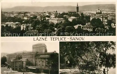 AK / Ansichtskarte Lazne_Teplice_nad_Becvou Sanov Mestske divadlo Zamecky sad Lazne_Teplice_nad_Becvou