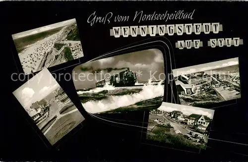 AK / Ansichtskarte Wenningstedt_Sylt Strand Inselbahn Teilansichten Wenningstedt_Sylt