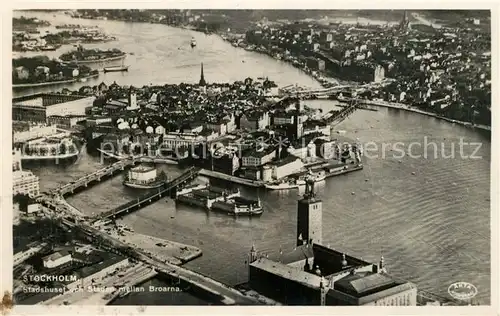 AK / Ansichtskarte Stockholm Stadshuset och Staden mellan Broarna Stockholm