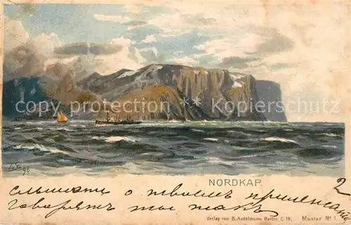 AK / Ansichtskarte Nordkap_Norge Panorama Kuenstlerkarte Nordkap Norge