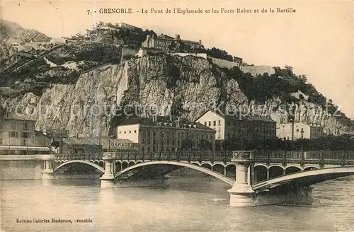 AK / Ansichtskarte Grenoble Pont de l Esplanade et les Forts Rabot et de la Bastille Grenoble