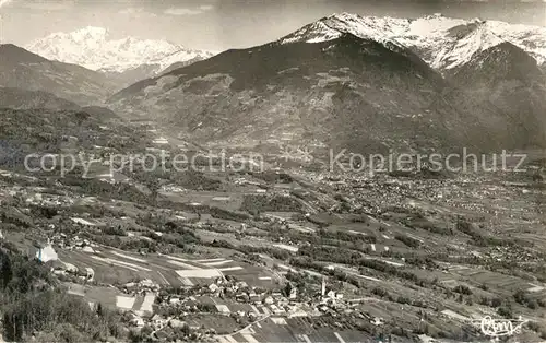 AK / Ansichtskarte Mercury_Savoie Vue aerienne avec le Mont Blanc Mercury Savoie