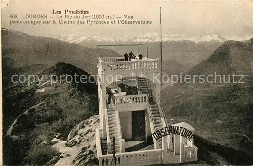 AK / Ansichtskarte Lourdes_Hautes_Pyrenees Pic du Jer Observatoire Chaine des Pyrenees Lourdes_Hautes_Pyrenees
