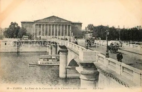 AK / Ansichtskarte Paris Pont de la Concorde Chambre des Deputes Paris