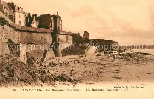 AK / Ansichtskarte Saint Malo_Ille et Vilaine_Bretagne Les Remparts Plage Saint Malo_Ille et Vilaine