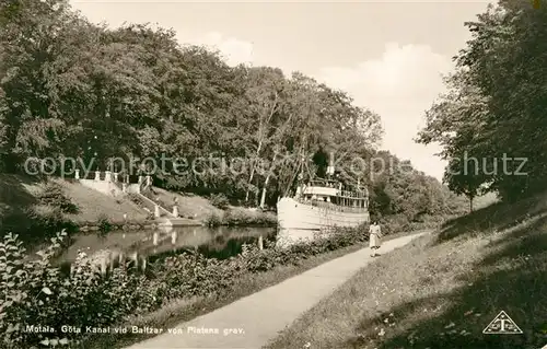 AK / Ansichtskarte Motala Goeta Kanal vid Baltzar von Platens grav Motala