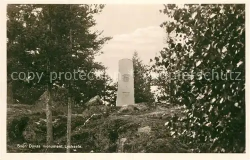 AK / Ansichtskarte Lycksele Sven Duvas monument Denkmal Lycksele