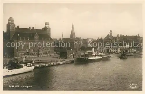 AK / Ansichtskarte Malmoe Hamnen Hafen Dampfer Malmoe