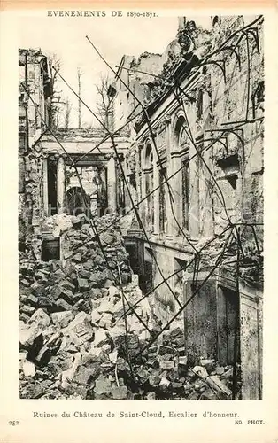 AK / Ansichtskarte Saint_Cloud Ruines du Chateau escalier d honneur evenements de 1870  de 1871 Saint Cloud