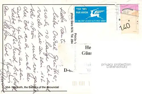 AK / Ansichtskarte Nazareth Basilica of the Anounciat Nazareth