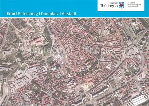 AK / Ansichtskarte Erfurt Petersberg Domplatz Altstadt Fliegeraufnahme Erfurt