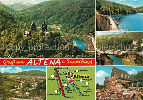 AK / Ansichtskarte Altena_Lenne Panorama Fuelbaketalsperre Evingsen Dahle Kohlberghaus Altena_Lenne