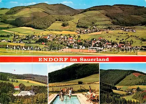 AK / Ansichtskarte Endorf_Sauerland Panorama Hotel Pension Waldbach Wassertreten  Endorf_Sauerland