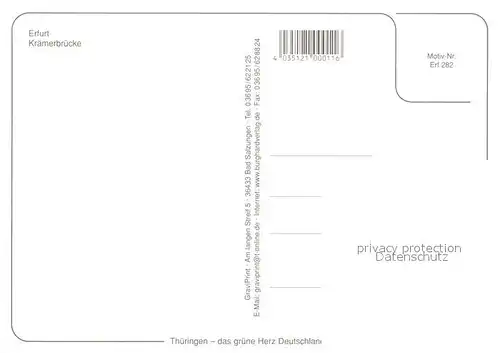 AK / Ansichtskarte Erfurt Kraemerbruecke Erfurt