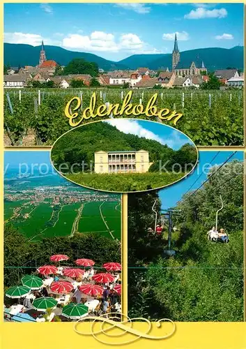AK / Ansichtskarte Edenkoben Stadtansicht Fliegeraufnahme Sessellift Edenkoben