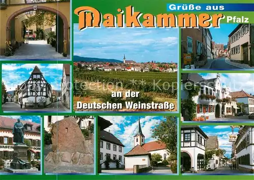 AK / Ansichtskarte Maikammer Tor Fachwerkhaus Panorama Denkmal Monument Kirche Strassenpartie Maikammer