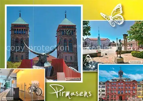 AK / Ansichtskarte Pirmasens Pirminiuskirche Dynamikum Exerzierplatz Altes Rathaus Pirmasens