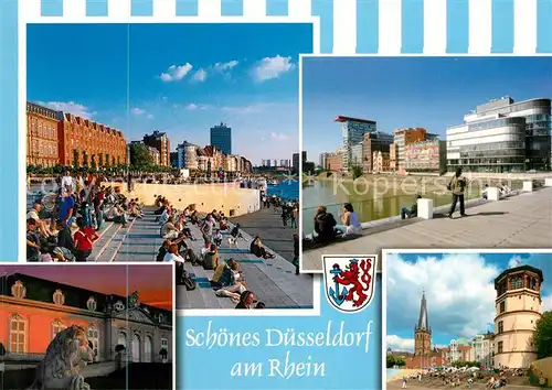 AK / Ansichtskarte Duesseldorf Rheinufer Schloss Turm Duesseldorf
