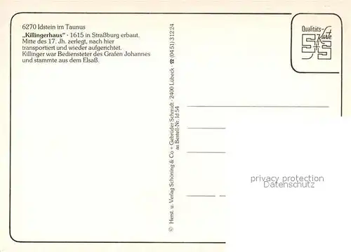 AK / Ansichtskarte Idstein Killingerhaus Idstein