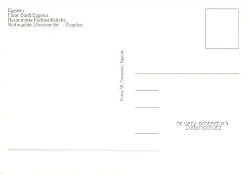 AK / Ansichtskarte Eggesin Fliegeraufnahme Hotel Stadt Eggesin Fachwerkkirche Wohngebiet Zlotower Strasse Eggesin