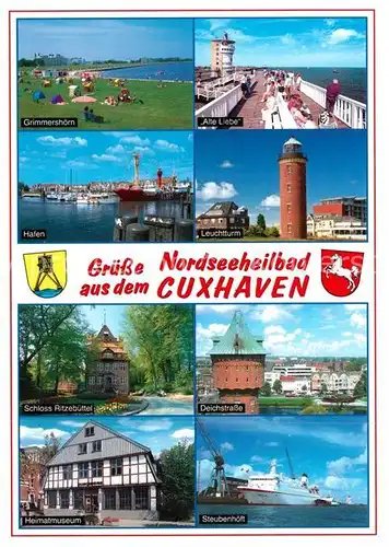 AK / Ansichtskarte Cuxhaven_Nordseebad Grimmershoern Alte Liebe Hafen Leuchtturm Schloss Ritzebuettel Deichstrasse Heimatmuseum Steubenhoeft Cuxhaven_Nordseebad