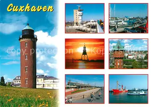 AK / Ansichtskarte Cuxhaven_Nordseebad Leuchtturm Alte Liebe Hafen Promenade Schiffe Cuxhaven_Nordseebad