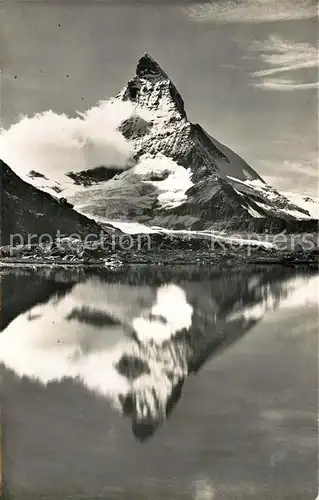 AK / Ansichtskarte Matterhorn_VS Zermatt Riffelsee Matterhorn VS