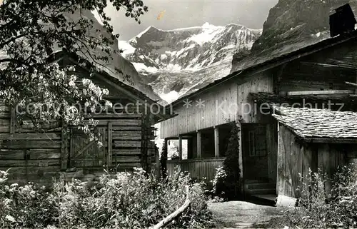 AK / Ansichtskarte Grindelwald Fiescherhoerner Holzhaeuser Grindelwald