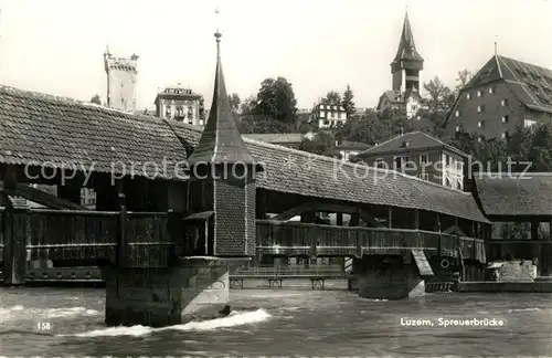 AK / Ansichtskarte Luzern_LU Spreuerbruecke Holzbruecke Luzern_LU