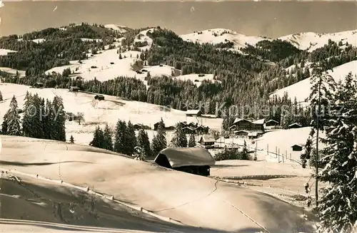 AK / Ansichtskarte Saanenmoeser_Zweisimmen mit Huegeligrat Saanenmoeser Zweisimmen