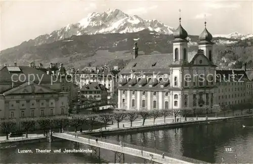 AK / Ansichtskarte Luzern_LU Theater und Jesuitenkirche Luzern_LU