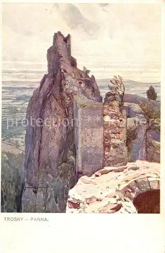 AK / Ansichtskarte Trosky_Tschechien Ruine Panna Kuenstlerkarte Trosky Tschechien