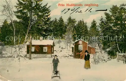 AK / Ansichtskarte Hudiksvall Winterlandschaft Hudiksvall