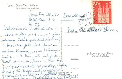 AK / Ansichtskarte Saas Fee Allalinhorn Alphubel Winter Saas Fee