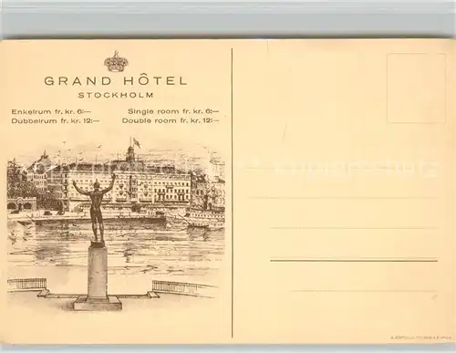 AK / Ansichtskarte Stockholm Grand Hotel  Stockholm