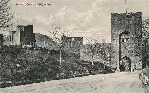 AK / Ansichtskarte Visby Norra stadsporten Stadtmauer Ruinen Visby