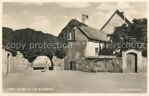 AK / Ansichtskarte Visby Gatubild vid Lilla Strandporten Visby