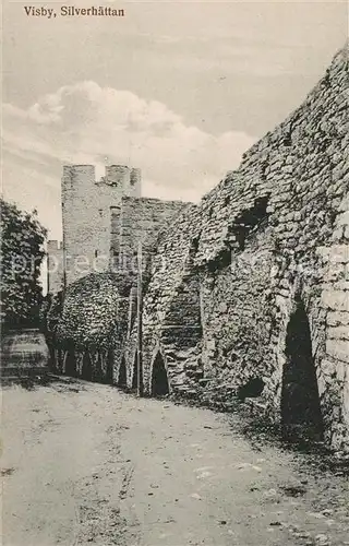 AK / Ansichtskarte Visby Silverhaettan Stadtmauer Ruinen Visby