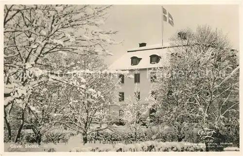 AK / Ansichtskarte Gaevle Sottet Schloss im Winter Gaevle
