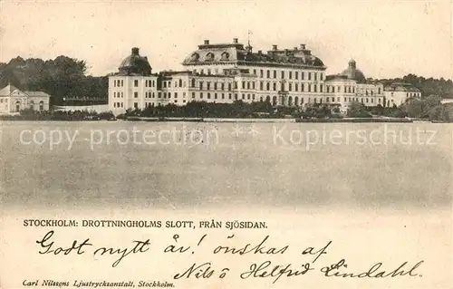 AK / Ansichtskarte Stockholm Drottningholms Slott fran Sjoesidan Schloss Stockholm