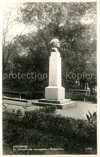 AK / Ansichtskarte Enkoeping Dr Westerlunds minnessten i Stadsparken Denkmal Bueste Enkoeping