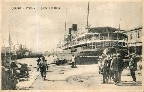 AK / Ansichtskarte Genova_Genua_Liguria Porto al Ponte dei Mille Dampfer Genova_Genua_Liguria