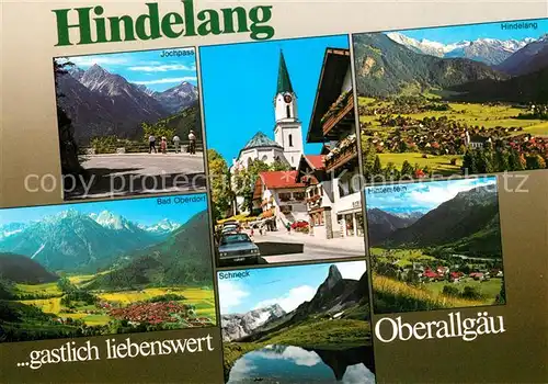 AK / Ansichtskarte Hindelang Jochpass Kirche Hindelang Bad Oberdorf Schneck Hinterstein Hindelang