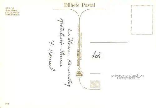 AK / Ansichtskarte Braga Bom Jesus Braga