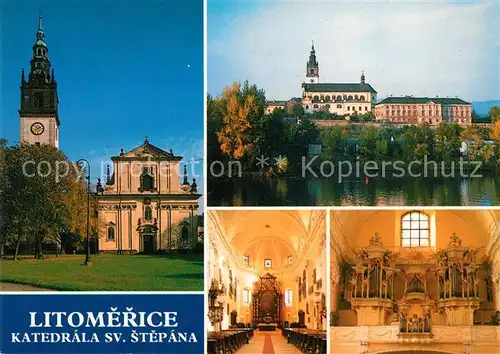 AK / Ansichtskarte Litomerice_Leitmeritz_Nordboehmen Katedrala Sv Stepana a biskupska rezidence Litomerice_Leitmeritz