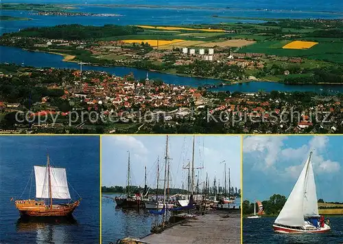 AK / Ansichtskarte Kappeln_Schlei Fliegeraufnahme Segelschiff Seglerhafen Kappeln_Schlei