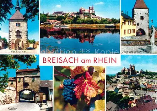 AK / Ansichtskarte Breisach_Rhein Radbrunnen Muenster Hagenbachturm Kapftor Stadtblick Breisach Rhein